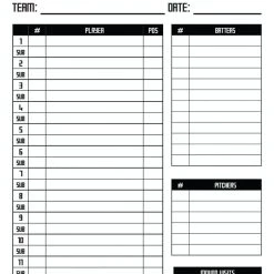 HAWAIIANHARDBALL BASEBALL/SOFTBALL 4-PART LINEUP CARDS COACHES CORNER