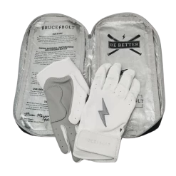 BRUCE BOLT 2021 CHROME SERIES SHORT CUFF BATTING GLOVES WITH STORAGE BAG