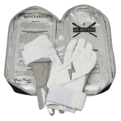 ADULT BRUCE BOLT 2021 CHROME SERIES LONG CUFF BATTING GLOVES WITH STORAGE BAG 16 ADULT BRUCE BOLT 2021 CHROME SERIES LONG CUFF BATTING GLOVES WITH STORAGE BAG
