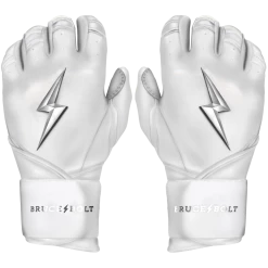 ADULT BRUCE BOLT 2021 CHROME SERIES LONG CUFF BATTING GLOVES WITH STORAGE BAG