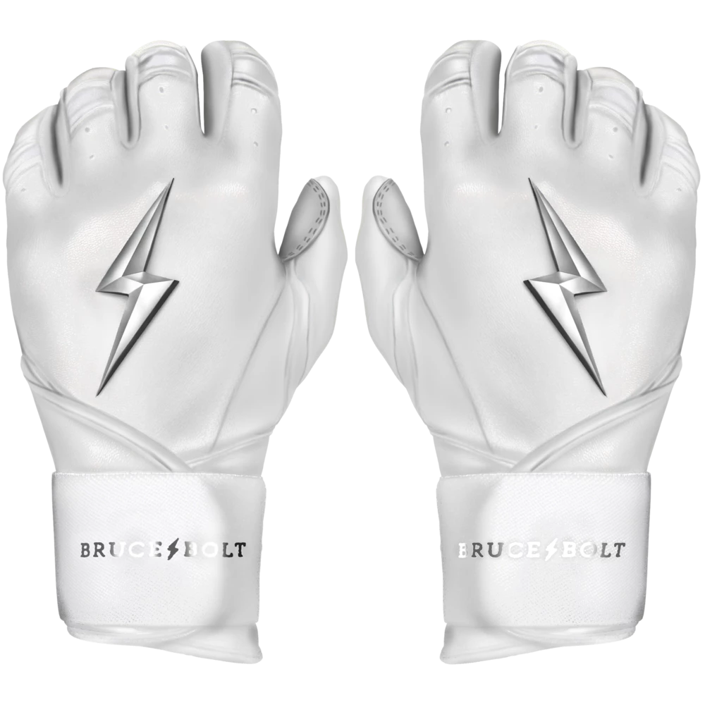 ADULT BRUCE BOLT 2021 CHROME SERIES LONG CUFF BATTING GLOVES WITH STORAGE BAG 1 ADULT BRUCE BOLT 2021 CHROME SERIES LONG CUFF BATTING GLOVES WITH STORAGE BAG