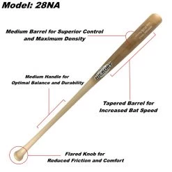 OLD HICKORY 28NA FLAME STEEL PRESSED WOOD BATS