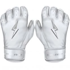 BRUCE BOLT 2021 YOUTH CHROME SERIES SHORT CUFF BATTING GLOVES WITH STORAGE BAG