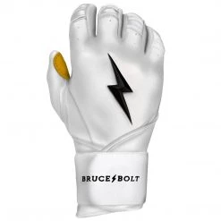 BRUCE BOLT PREMIUM PRO LONG CUFF BATTING GLOVES WITH STORAGE BAG ADULT