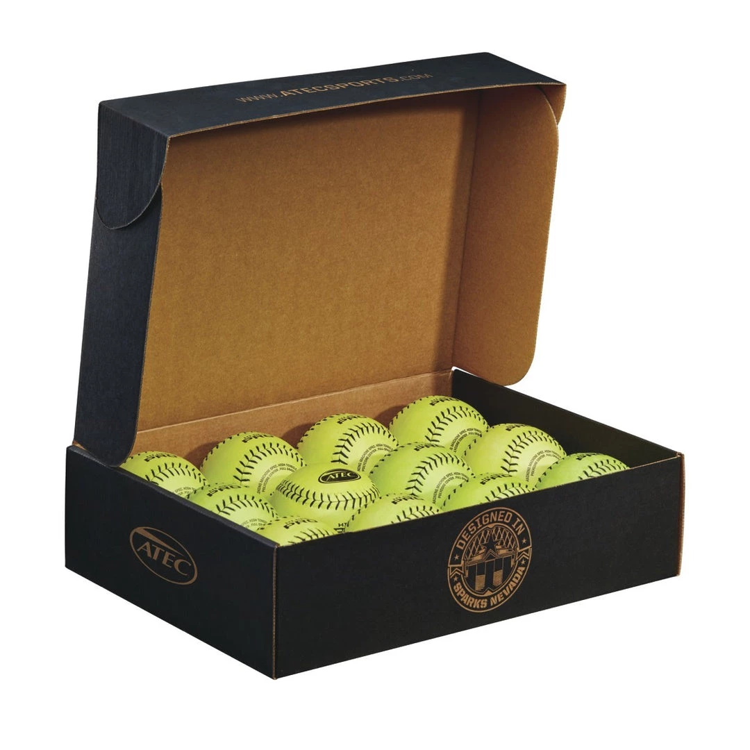 ATEC HI.PER PRO - LEATHER FLAT SEAM SOFTBALL SOFTBALLS 2 ATEC HI.PER PRO - LEATHER FLAT SEAM SOFTBALL SOFTBALLS